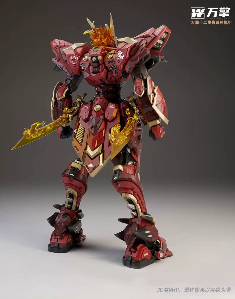 Flame Model Zodiac Chenlong Dragon Metal Frame LED Model Kit