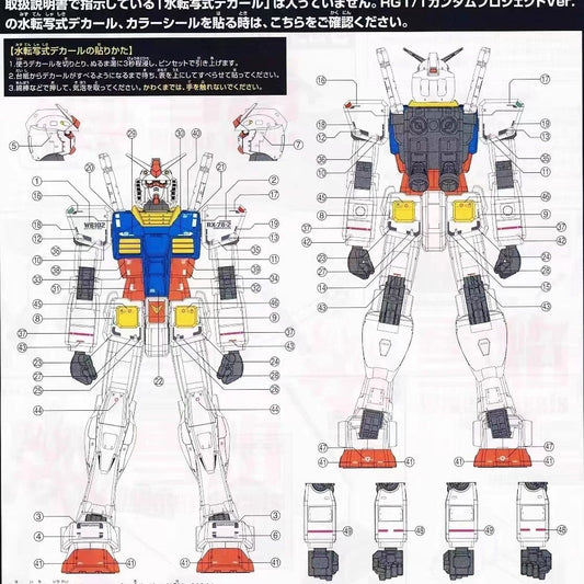 Mega Size 1/48 RX-78-2 Water Slide Decals
