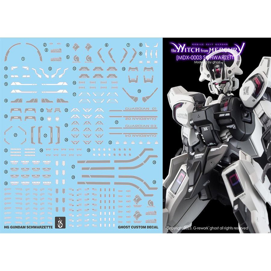 Ghost HG 1/144 Gundam Schwarzette Water Slide Decal