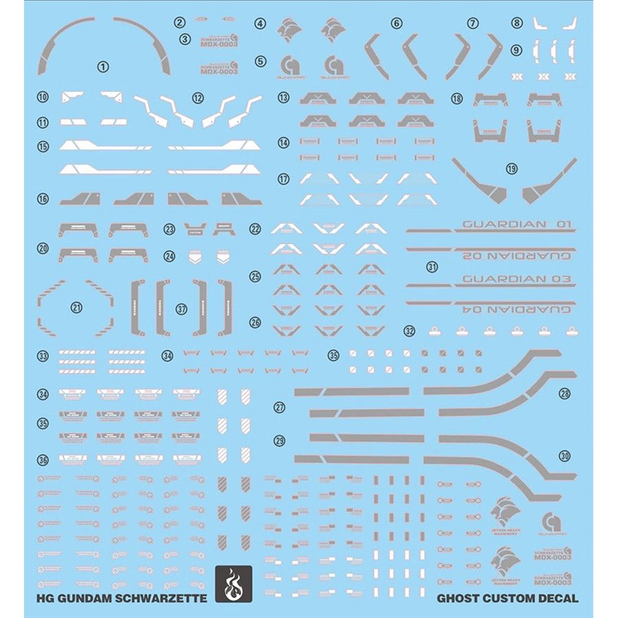 Ghost HG 1/144 Gundam Schwarzette Water Slide Decal