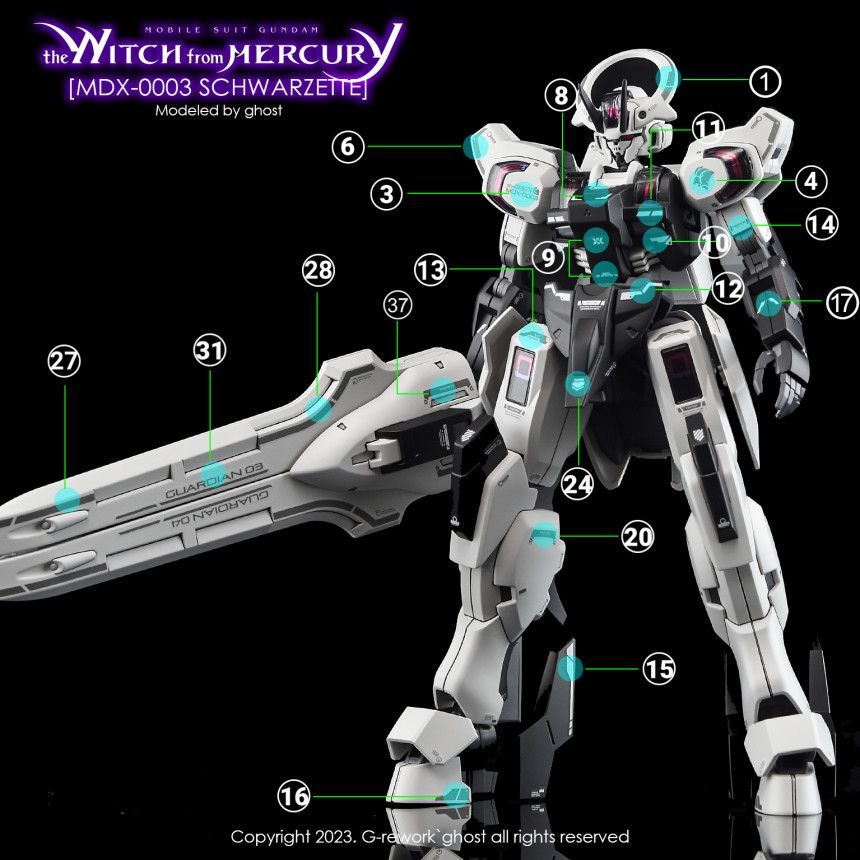 Ghost HG 1/144 Gundam Schwarzette Water Slide Decal