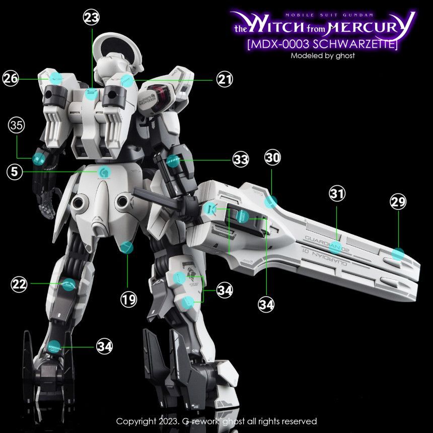 Ghost HG 1/144 Gundam Schwarzette Water Slide Decal