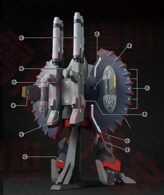 Snow Flame HG 1/144 Destroy Gundam Water Slide Decal