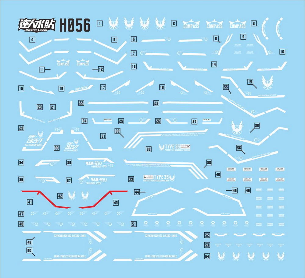 Master Decal HG 1/144 Gelgoog Menace Water Slide Decal