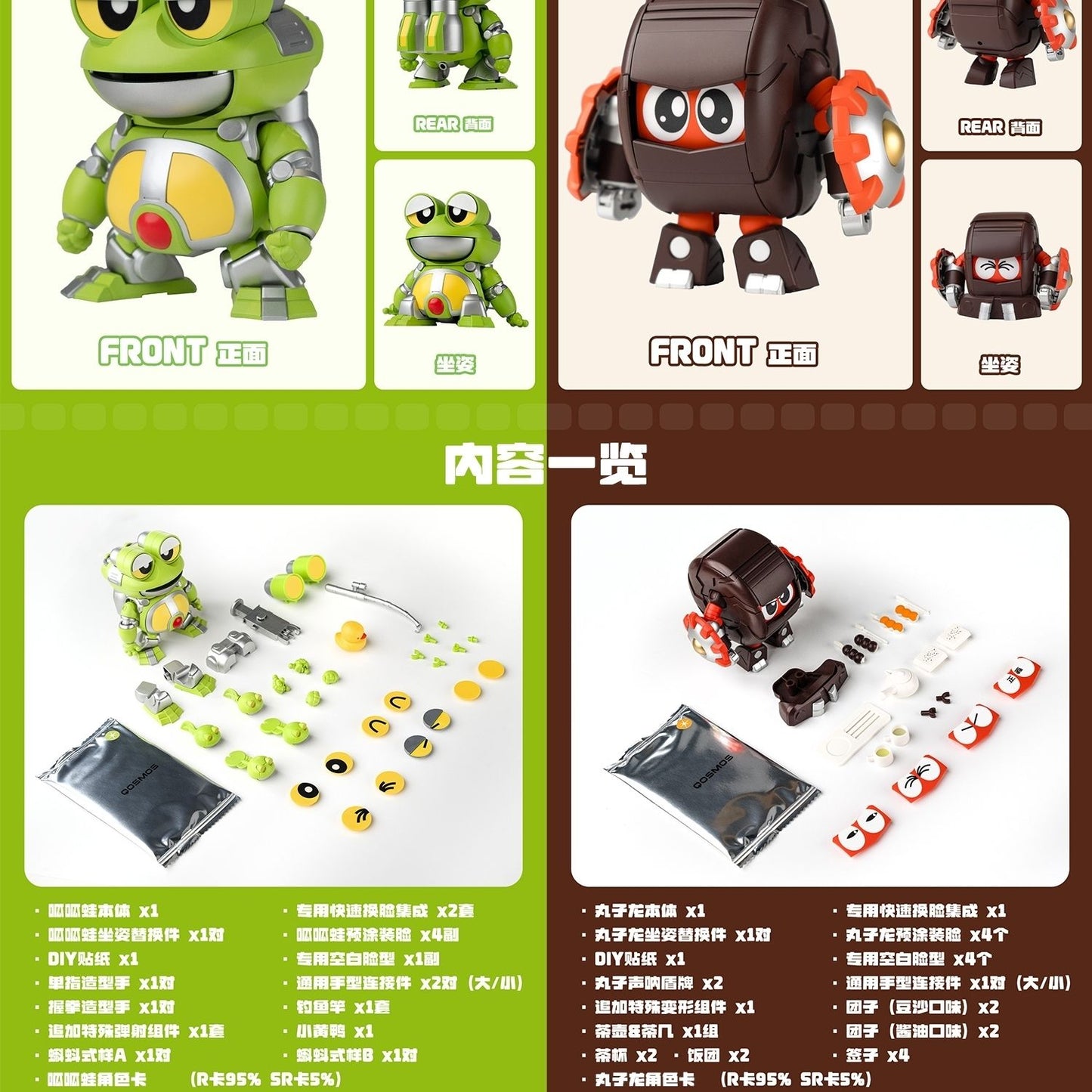 Orange Cat Industries QOSMOS Gerotan and Dangoron Model Kit Set