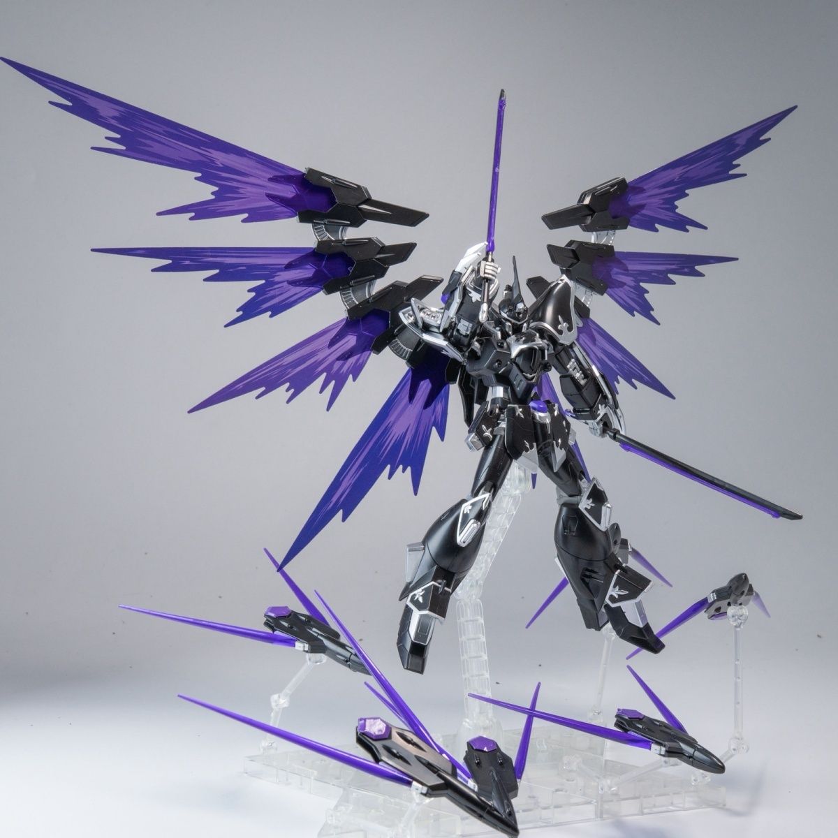 Painted Black HG 1/144 Cal-re A with Purple Wings