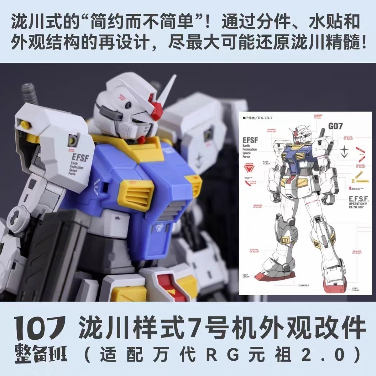 107 Gundam Unit 7 Conversion Parts for RG 2.0