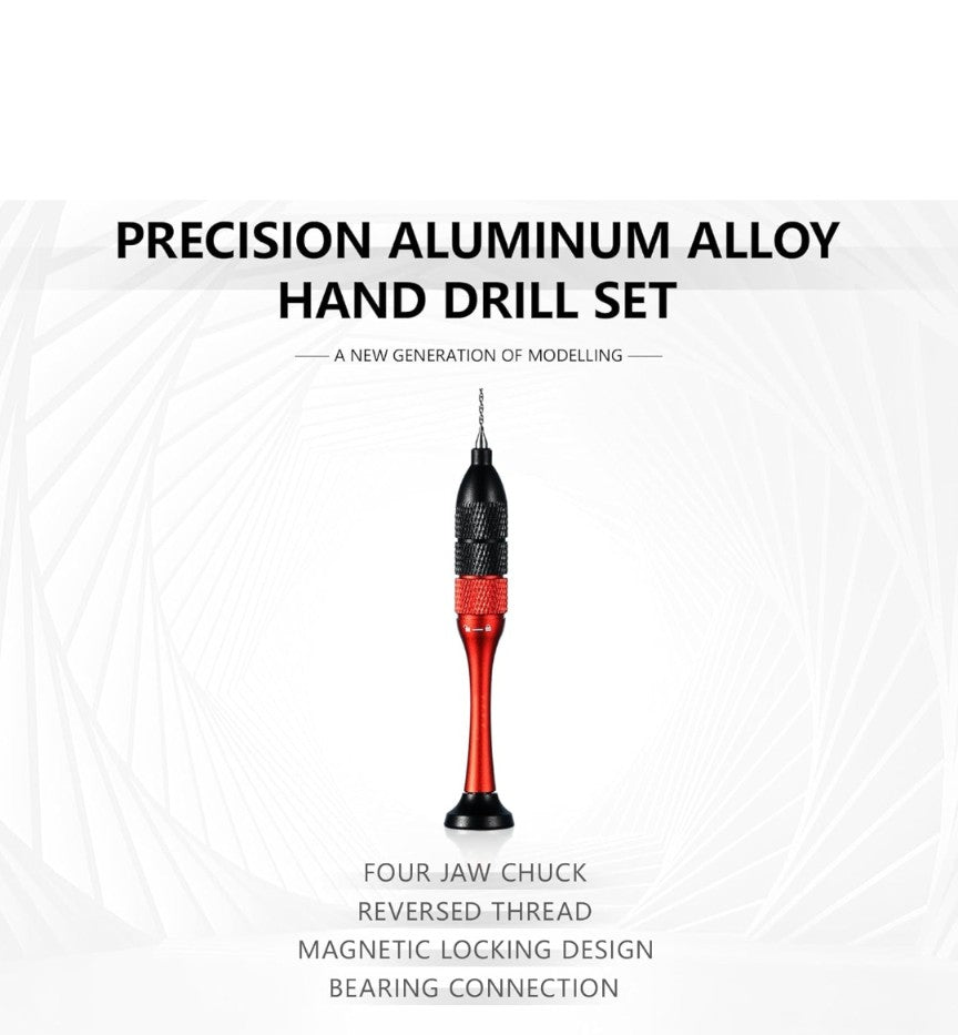 DSPIAE AT-SHD Precision Aluminum Alloy Hand Drill Set with 10 Tungsten Heads
