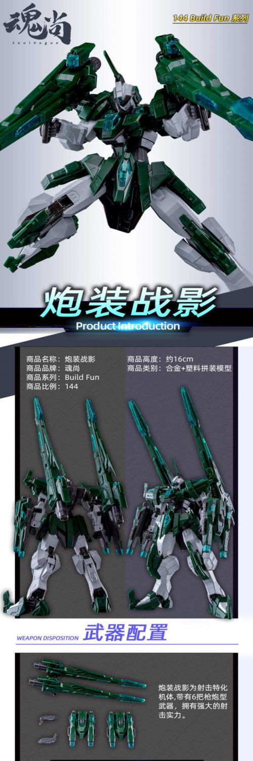 Soul Vogue BF 1/144 Sword Shadow & Cannon Shadow Metal Frame Model Kits