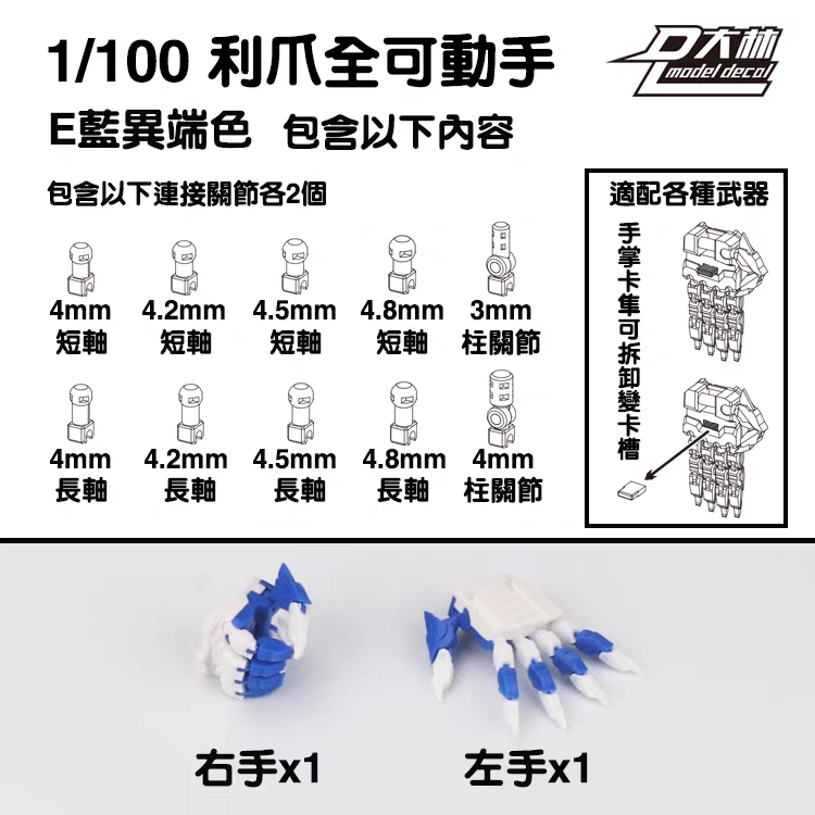 DL MG 1/100 Hand Claws Type E
