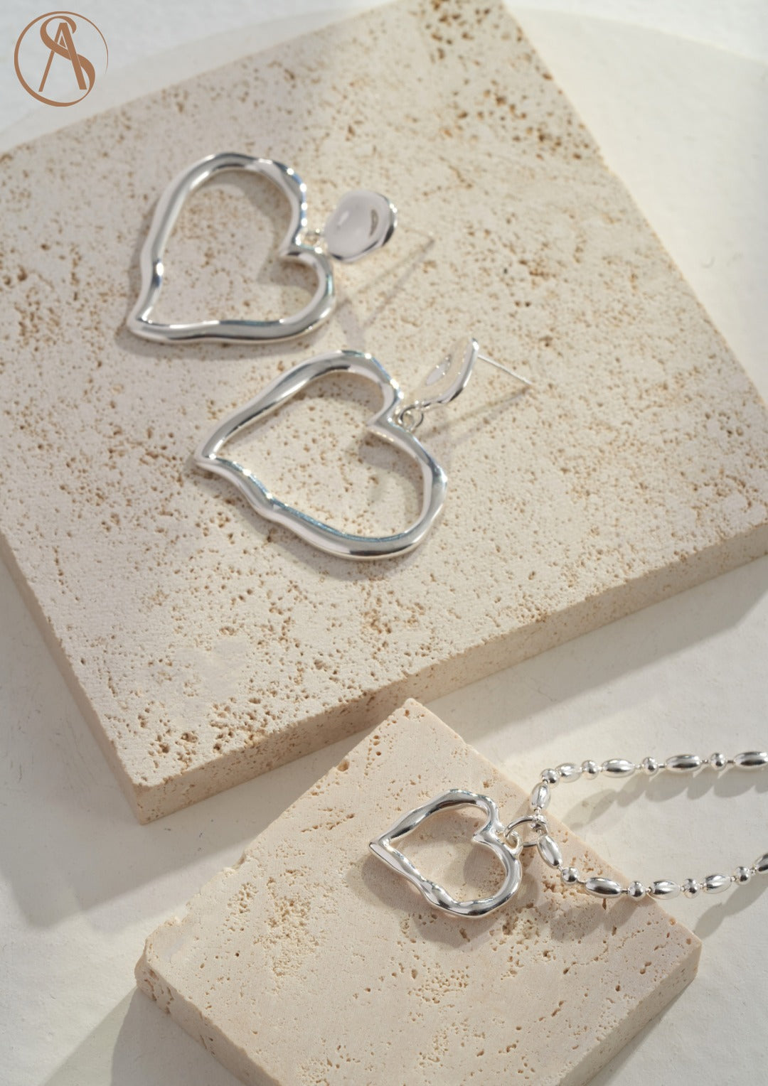Heart Outline Drop Earrings
