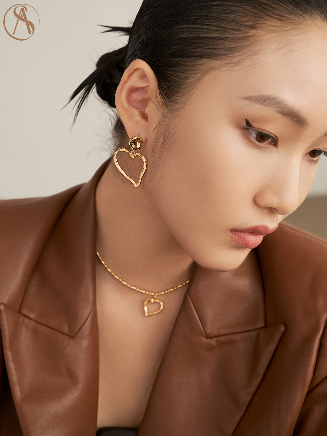 Heart Outline Drop Earrings