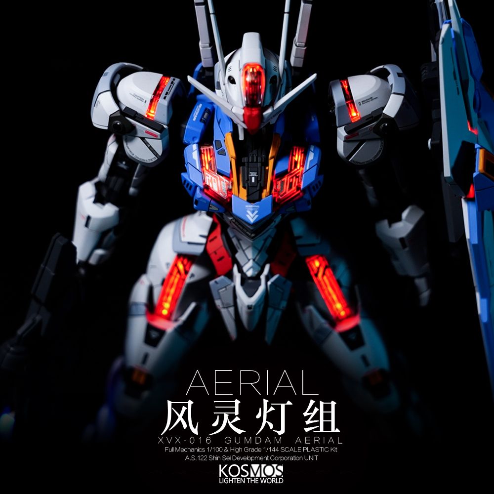 Kosmos FM 1/100 Aerial Gundam and Bits Lighting Set with Stand - Special Order