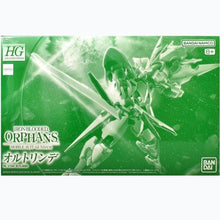 Box packaging for a Bandai HG 1/144 scale model kit of an Otlinde from the anime series Iron-Blooded Orphans. The box features a green and white color scheme with the model depicted on the front.