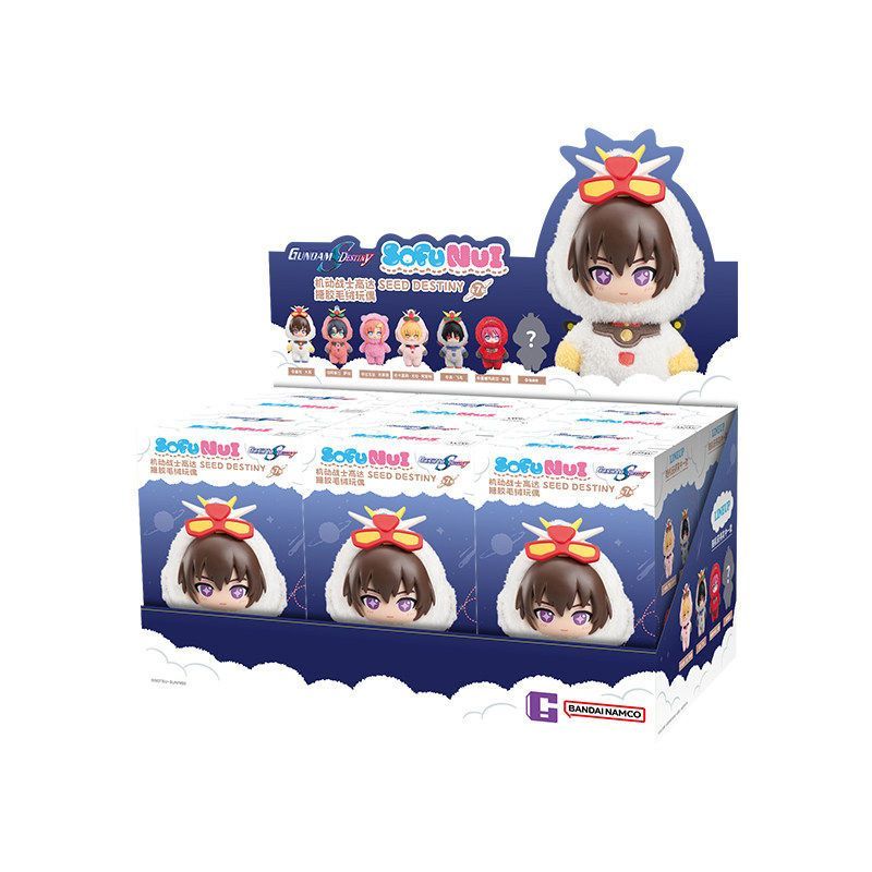 Bandai Namco SofuNui Mobile Suit Gundam SEED Destiny Vinyl Face Plush Blind Box Set of 6