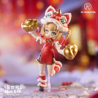 PR-Production Isekai Ryoko no Techo Series 01 Rookie Warrior Renee Brown Chinese New Year Edition with Lion Accessories Set