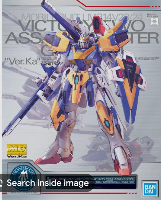 Bandai Gundam Base Limited MG 1/100 V2 Assault Buster Gundam Ver. Ka [TITANIUM FINISH]