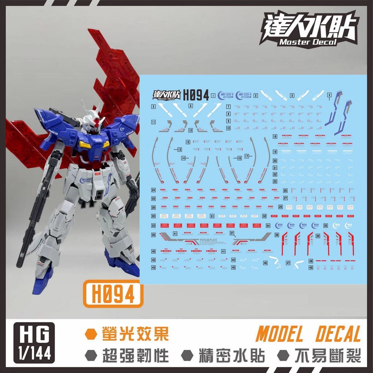 DL HG Moon Gundam Water Slide Decals