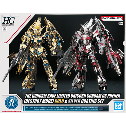 Gundam Base Limited HG 1/144 UNICORN GUNDAM 03 PHENEX (DESTROY MODE) [GOLD & SILVER COATING SET]