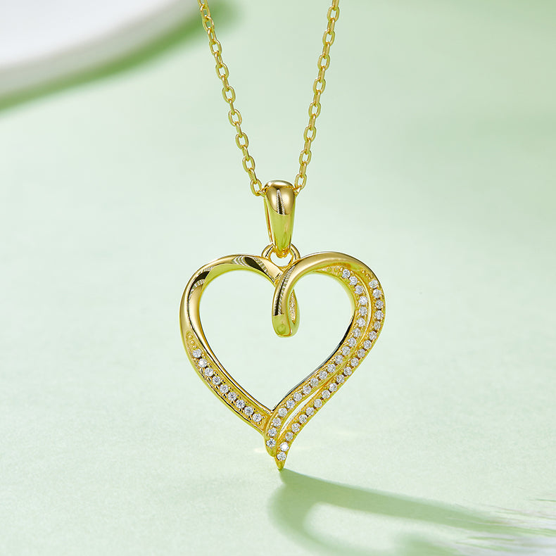 0.15CT Sparkling Heart Pendant Necklace with Moissanite  - Elegant Jewelry for Every Occasion