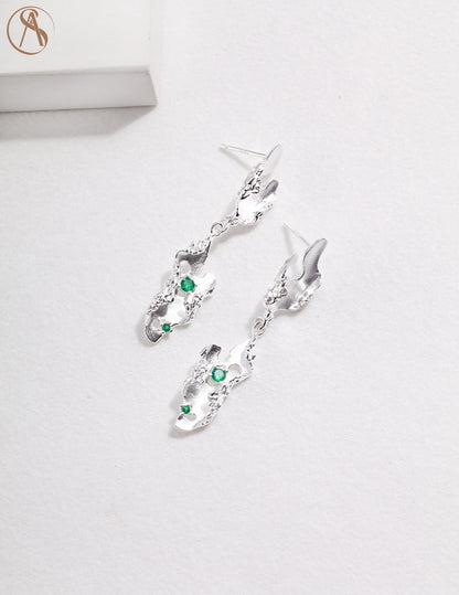 Emerald Birthstone Drop Earrings