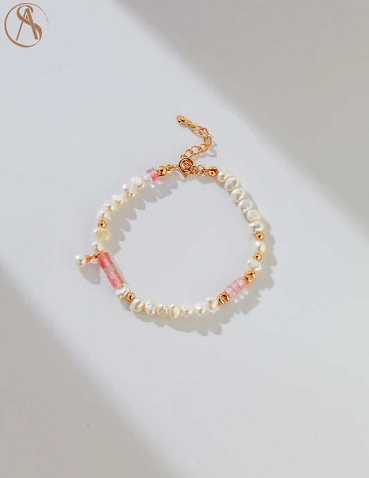 Peach Freshwater Pearl Bracelet