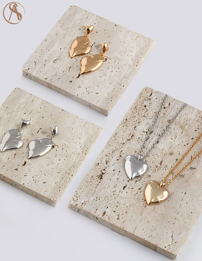 Unique Heart Drop Earrings